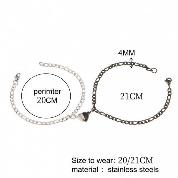 Парные браслеты вечная связь с магнитным сердцем CJQ39669