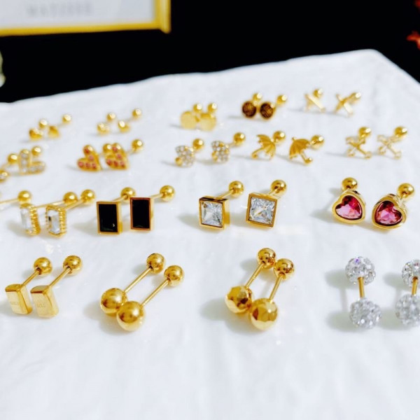 Серьги-пусеты Граненые шарики CJC98484