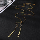 Длинное колье-галстук с фактурными подвесками-палочками CJH63084