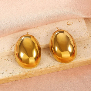 Золотистые серьги-пусеты Капли CJD62462