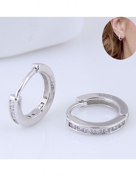 Серьги-кольца с дорожкой страз A59099