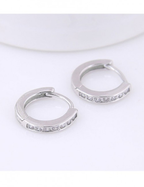 Серьги-кольца с дорожкой страз A59099