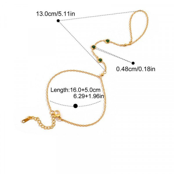Браслет слейв природное очарование с зелеными камнями CJL98297