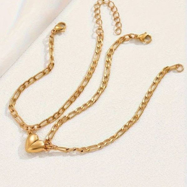 Парные браслеты золотое единство с крупными звеньями CJS17214