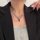 Многослойное колье с цилиндрической подвеской CJH70086