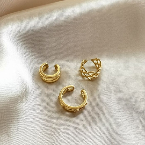 Набор золотистых каффов с плетением 1J11003CJJ