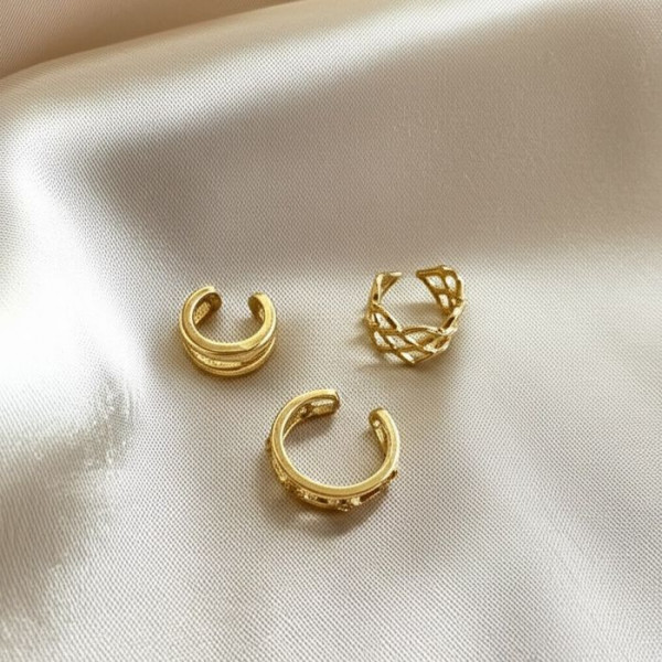 Набор золотистых каффов с плетением 1J11003CJJ