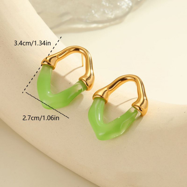 Серьги-кольца Геометрические с акрилом CJR63505