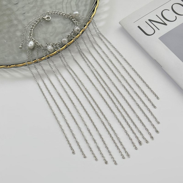 Браслет из жемчуга с каскадом цепочек CJM15273