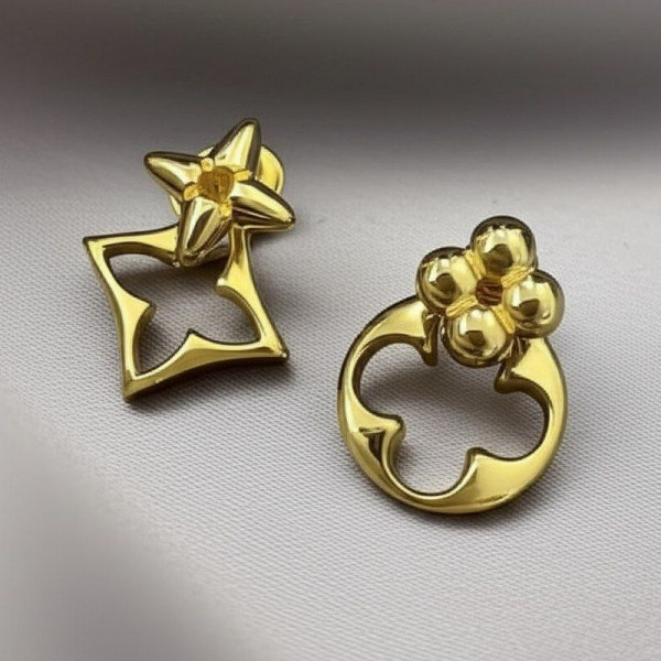 Серьги медь с напылением золотом клевер 1J11996CJJ