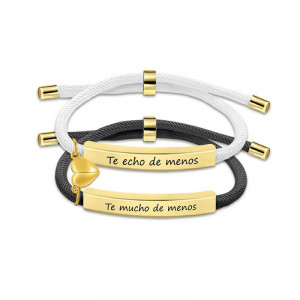 Парные браслеты признание с гравировкой на шнурке CJS67641