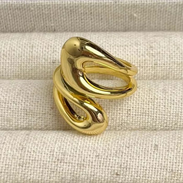 Кольцо разомкнутое в футуристичном стиле CJM35255