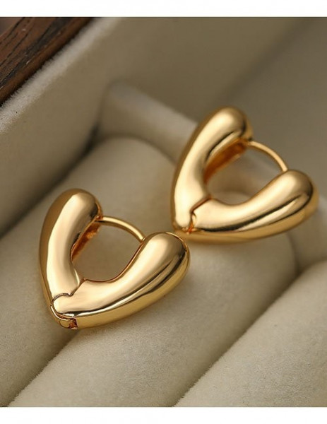 Дутые серьги-кольца в форме сердец Z38184