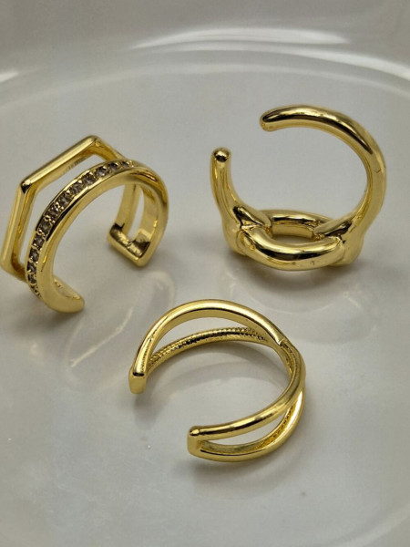 Сет золотистых минималистичных каффов 1J11004CJJ