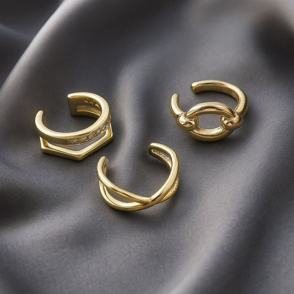 Сет золотистых минималистичных каффов 1J11004CJJ