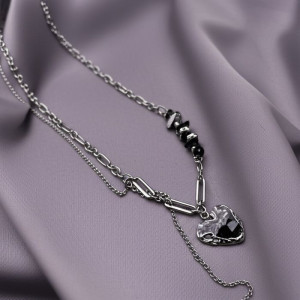 Двойная цепочка с кулоном в стиле готического романтизма J10976CJJ