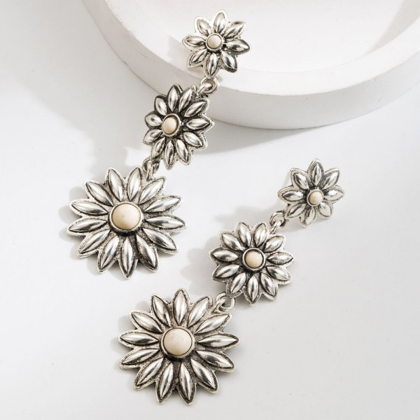 Длинные серьги пусеты из каскада винтажных металлических цветов CJH25213