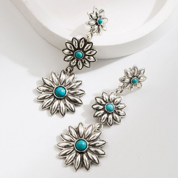 Длинные серьги пусеты из каскада винтажных металлических цветов CJH25213