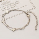 Браслет двухрядный с декоративными элементами в форме клевера CJL19724