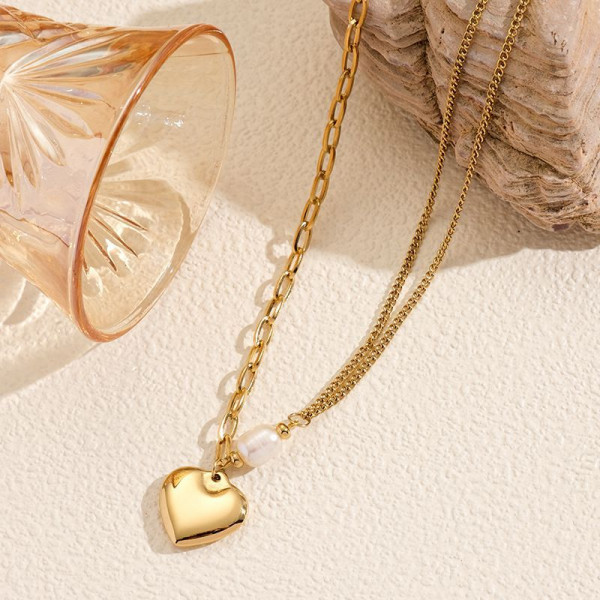 Золотистая цепочка с сердцем CJP40957