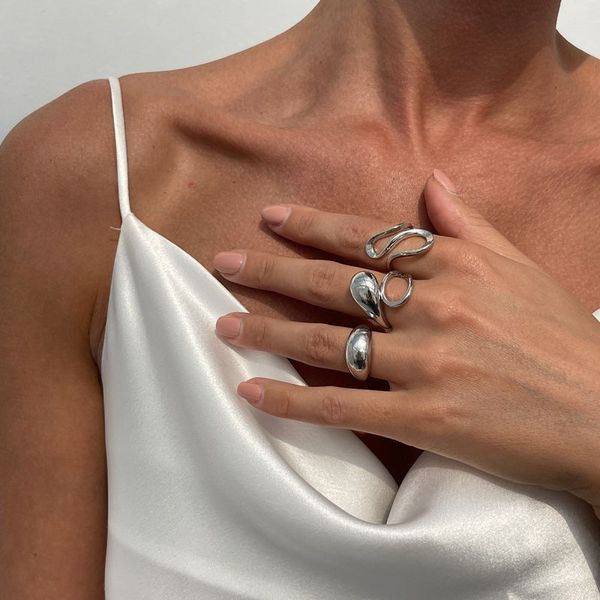 Набор разомкнутых колец с абстрактными изгибами CJL50328