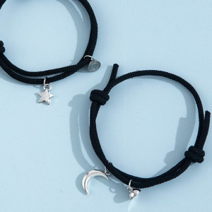 Парные браслеты ночное небо с луной и звездой Q03359