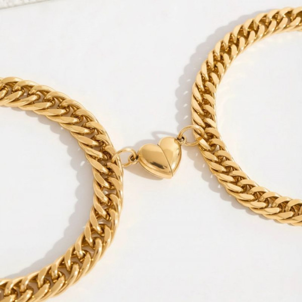 Парные браслеты контрастный дуэт с магнитным замком CJT24297