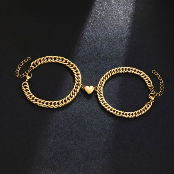 Парные браслеты контрастный дуэт с магнитным замком CJT24297