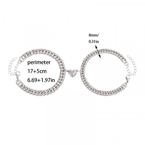 Парные браслеты контрастный дуэт с магнитным замком CJT24297