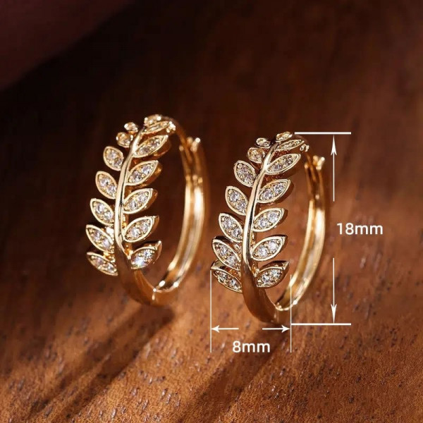 Серьги-конго «Лавровый лист» в серебре M91354