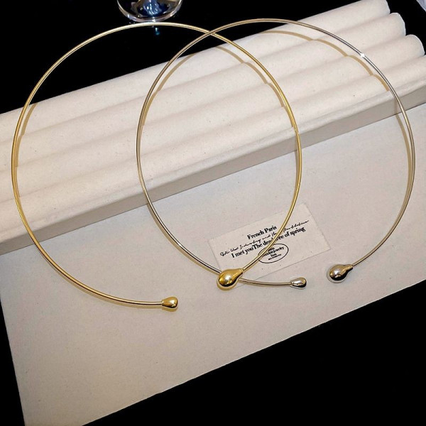 Колье-обруч тонкое с наконечниками в форме шариков CJG36586