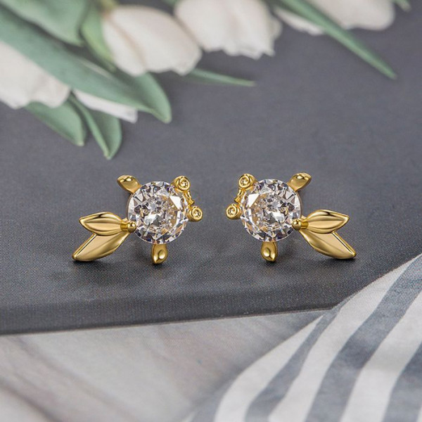Серьги медь с напылением золотом J10720CJJ