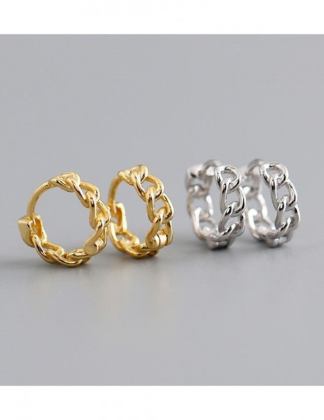 Витые золотистые серьги-кольца конго в стиле плетения L12239MSK