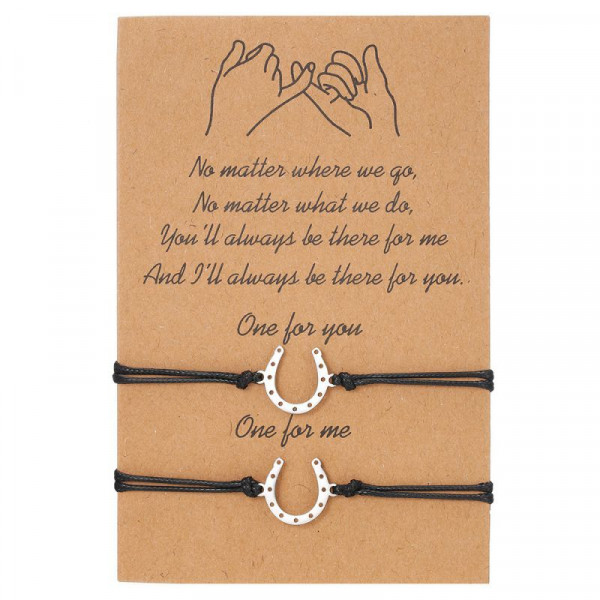 Браслет-нитка с подвеской-подковой в стиле талисман CJL17100