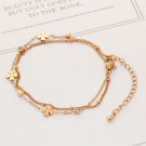 Браслет многослойный с золотистым покрытием и цветочными мотивами CJL19725