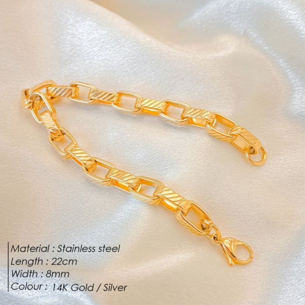 Браслет цепочка с крупным панцирным плетением CJN81705