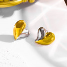 Комбинированные серьги-пусеты Сердца CJJ08029