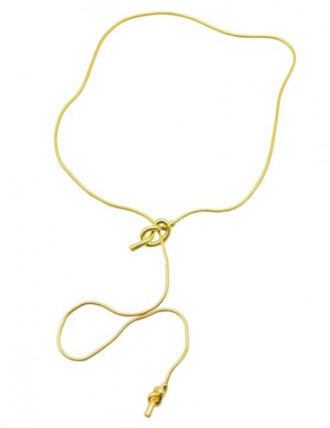 Длинный золотистый сотуар с подвеской в виде узла Z11343