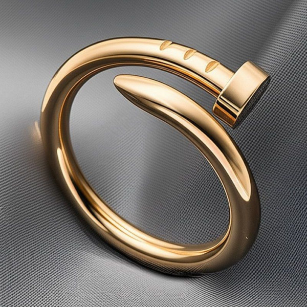 Золотистое кольцо в форме закрученного гвоздя 1J12060CJJ