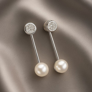 Серьги гвоздики ювелирный сплав с жемчугом 1J12101CJJ