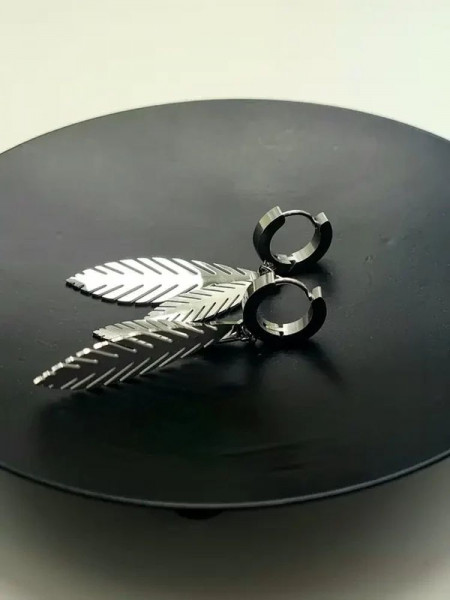 Серьги стальные листья J10210CJJ