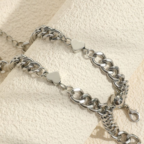 Парные браслеты стальная связь в стиле унисекс CJE81142