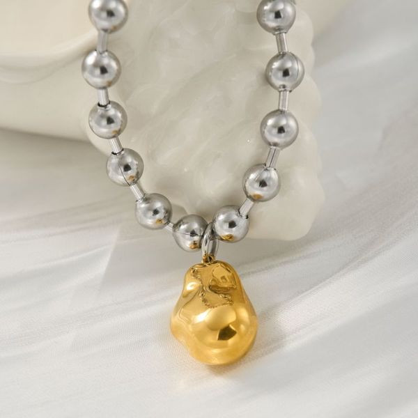 Браслет из стальных шариков с объемной подвеской-каплей CJL79995