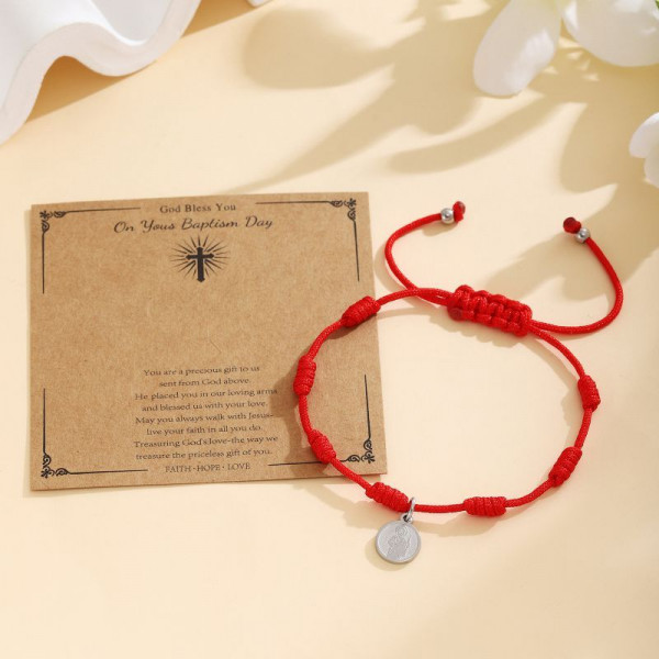 Браслет нить с перламутровой подвеской-диском CJR50637