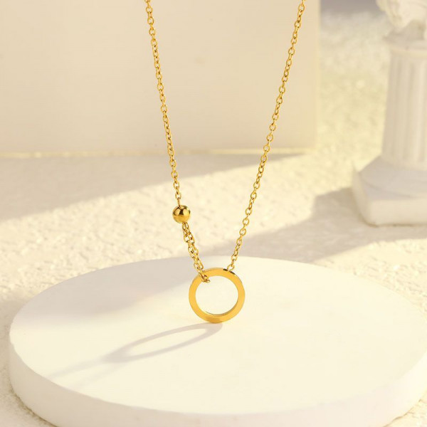 Золотистая цепочка с кольцом-подвеской CJL73668