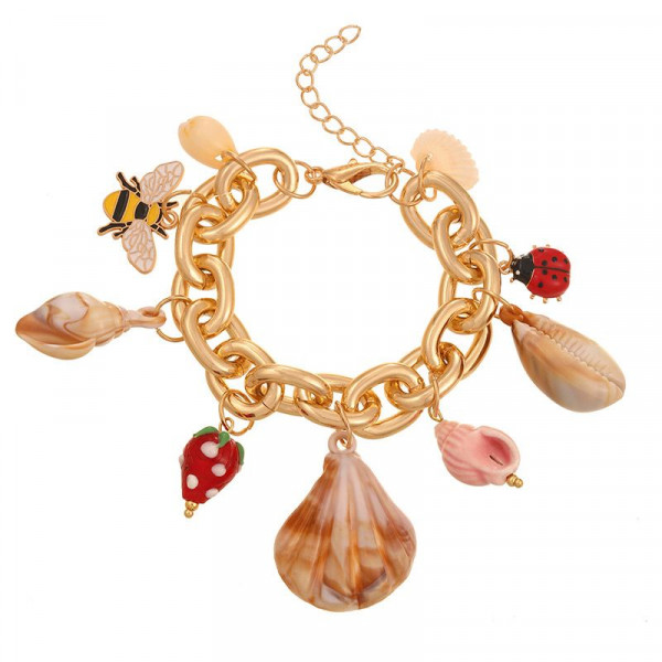 Браслет цепочка с морскими элементами и грибами CJM23008