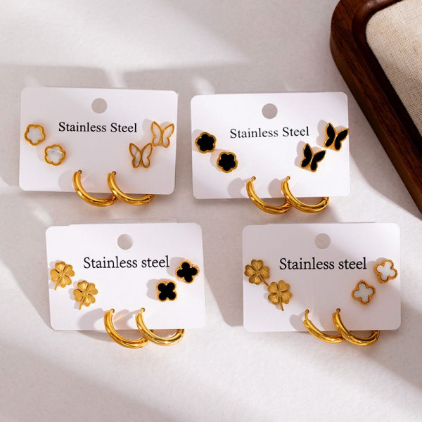 Стальной комплект бижутерии CJN43163