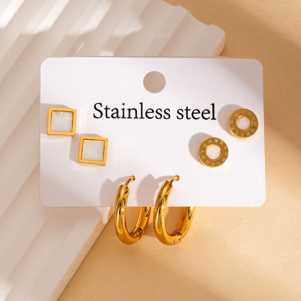 Стальной комплект бижутерии CJN43163