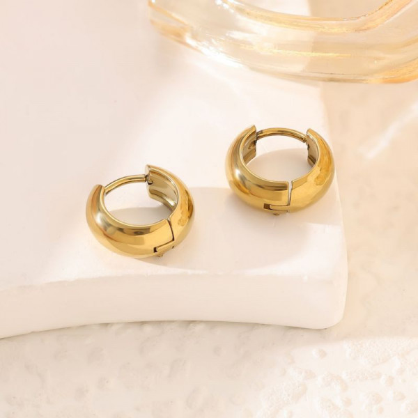 Серьги-кольца широкие граненые CJP45121