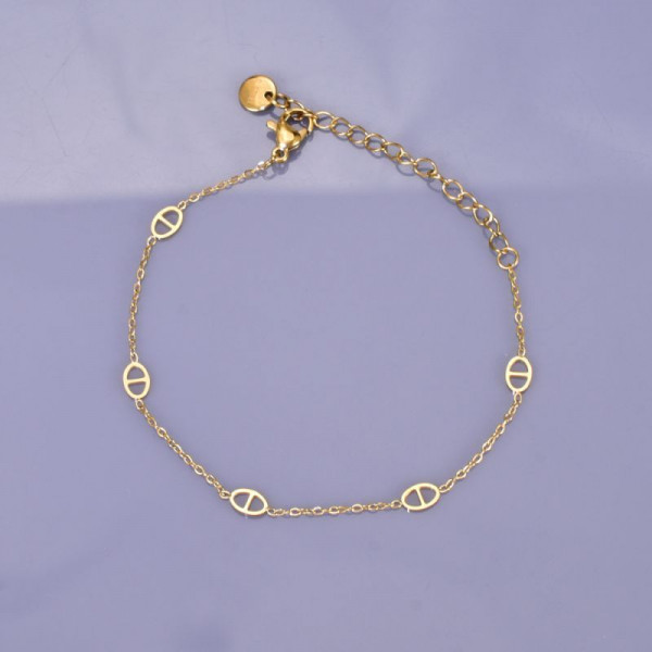 Браслет-нить с овальными ажурными звеньями CJH14882